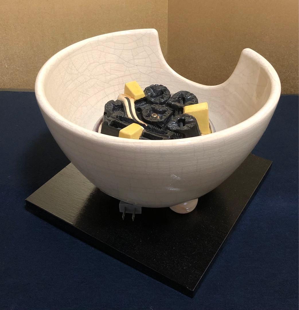 《R》茶道具 野々田式 風炉型電熱器 白さつまA 元箱　260120き5