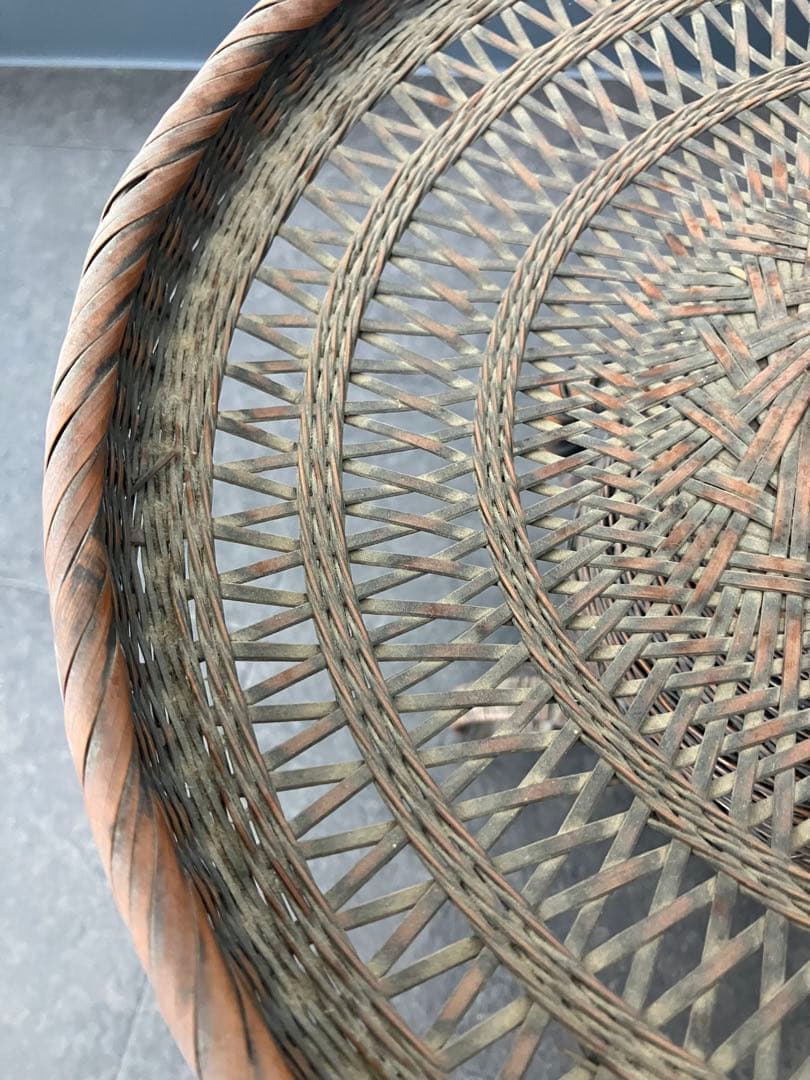 taka！古美術 生花 竹籠 花籠 唐物 花器　三足　古道具　籐