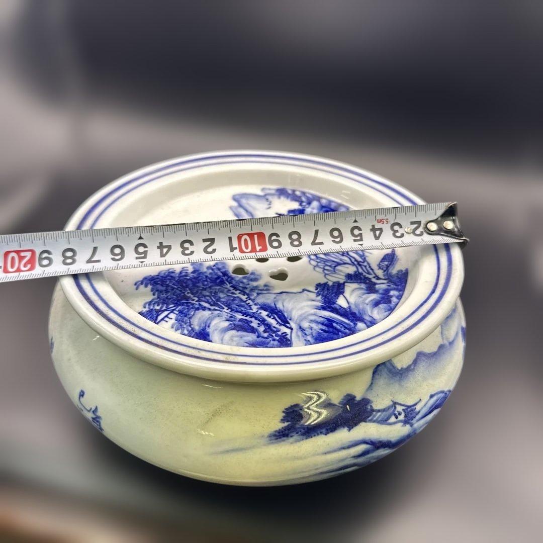 中国，茶具，茶器，置物，青白磁風景画陶器器