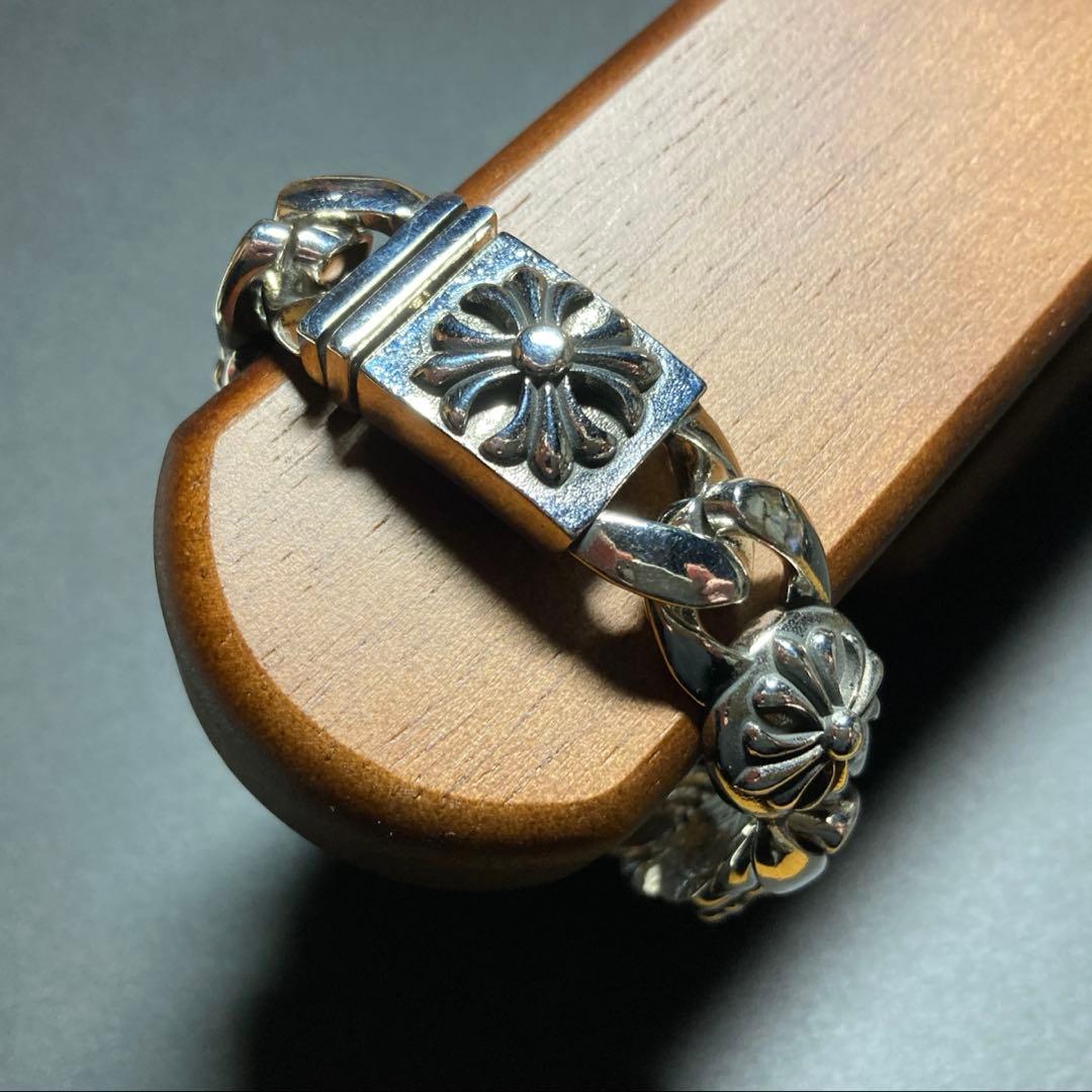 シルバー925 メキシカン クロス 喜平 シルバー ブレスレット 約20cm