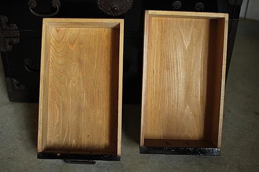 綺麗な丸金具 庄内手許箪笥　時代箪笥　古タンス　引き出し　家具　古家具