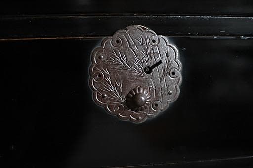 綺麗な丸金具 庄内手許箪笥　時代箪笥　古タンス　引き出し　家具　古家具