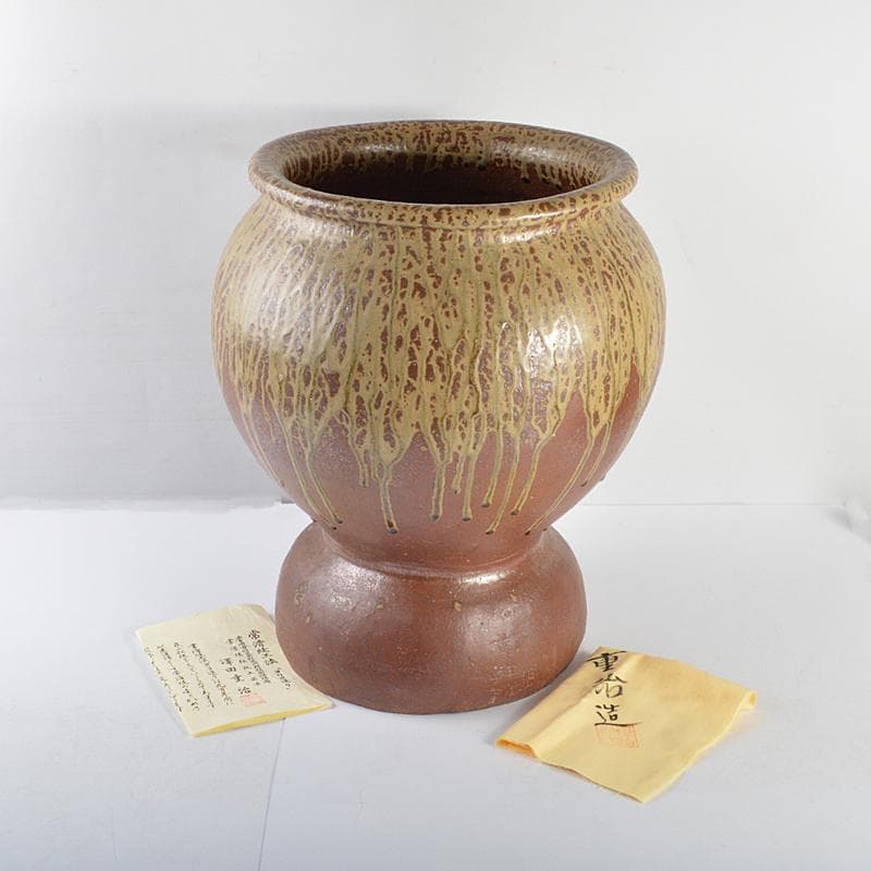 常滑焼　澤田重治作　ヨリコ造り　壷　大壷　重さ約１８.９㎏　V　R4694C