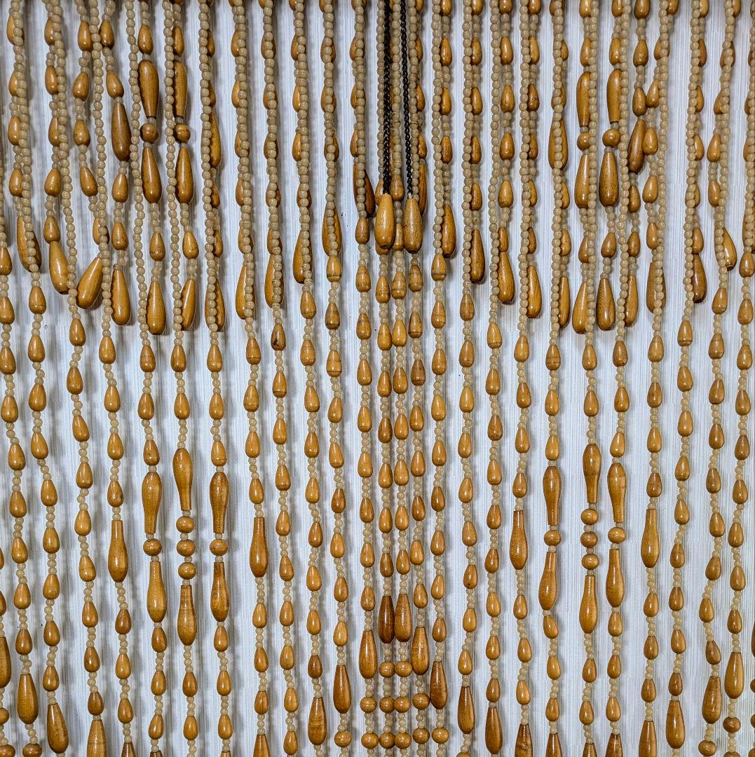 ✨ビンテージ激レア✨ 希少 開閉式 珠暖簾 ロング 欅カラー