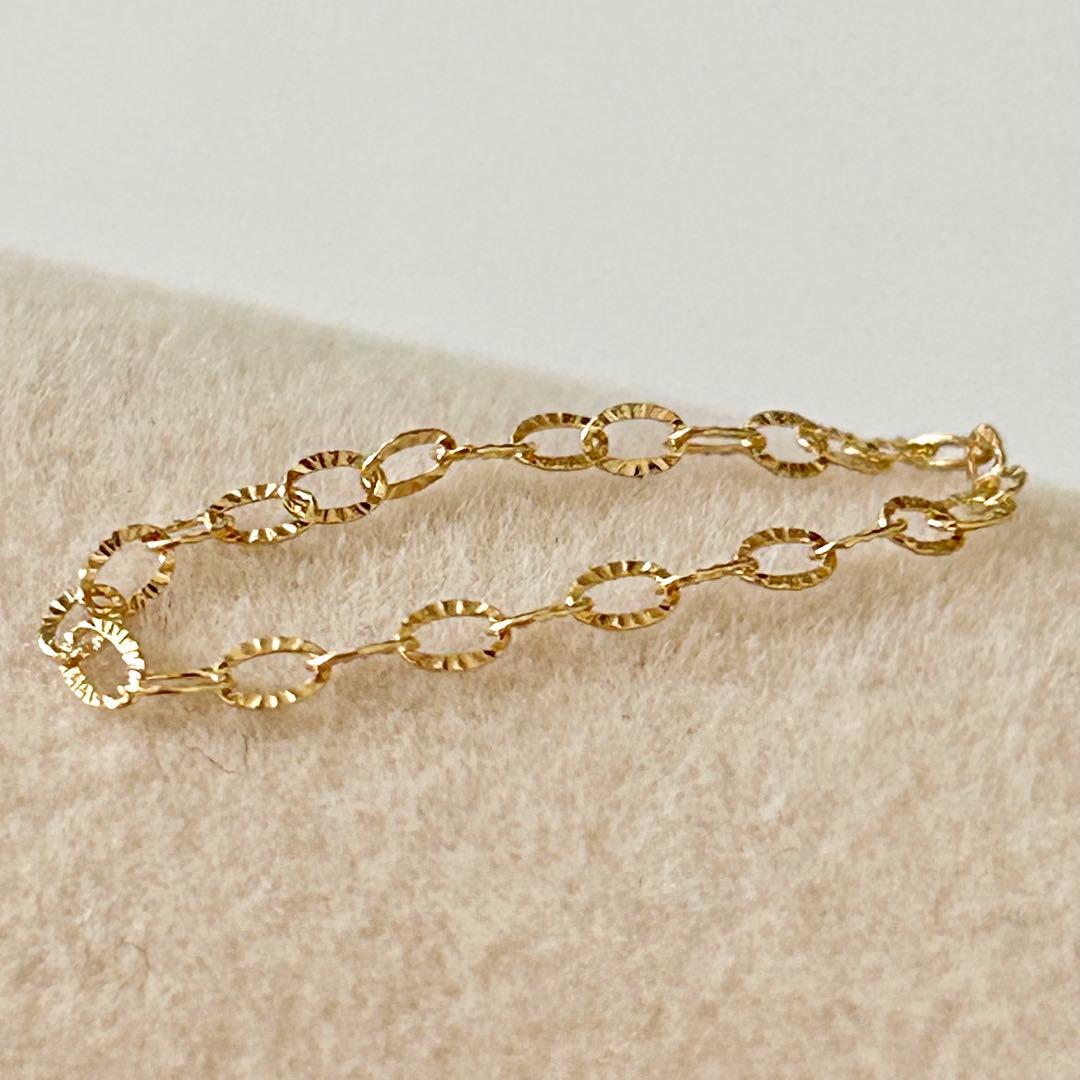 新品 日本製 18金 K18 チェーンリング 13号 PL