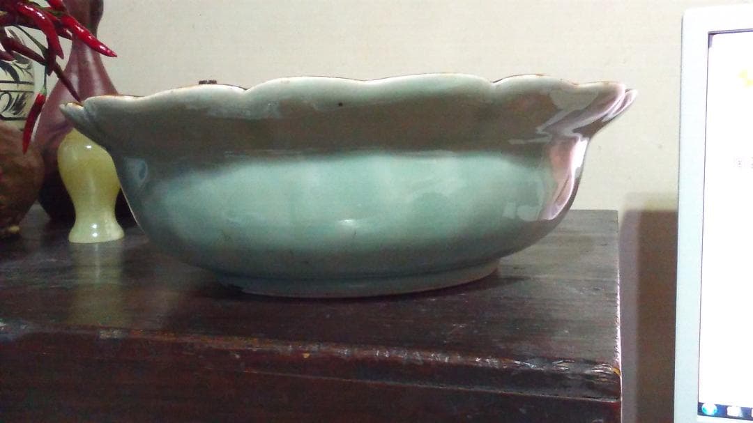 古伊万里　鳥絵　大平・大鉢　無傷・時代箱入