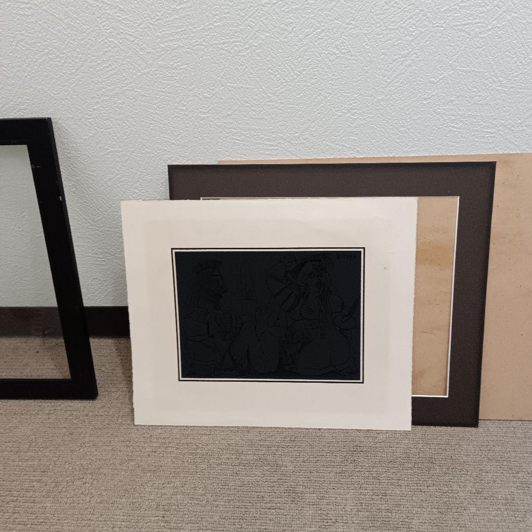 パブロ・ピカソ 347シリーズ 版画　 4.8.69Ⅲ 額サイズ41ｘ36cm