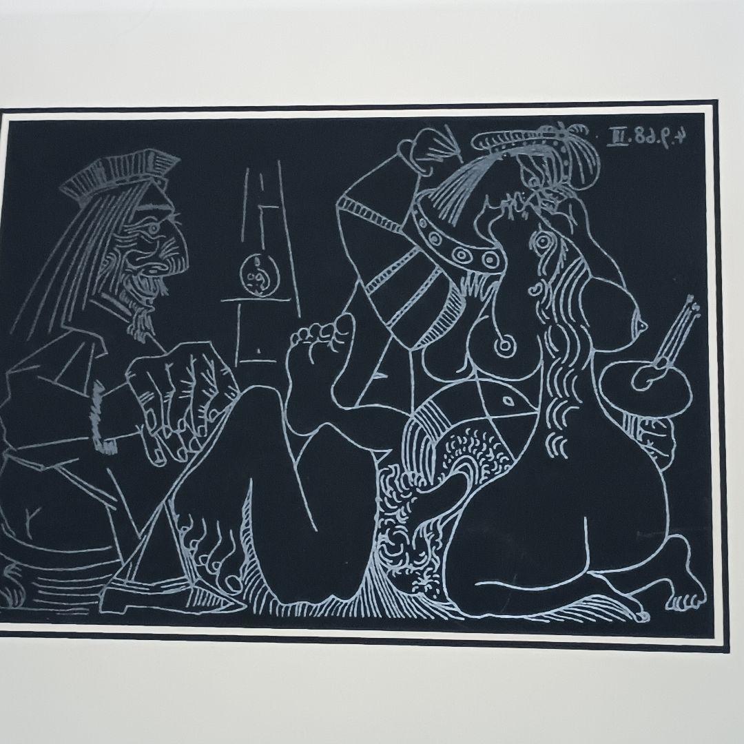 パブロ・ピカソ 347シリーズ 版画　 4.8.69Ⅲ 額サイズ41ｘ36cm