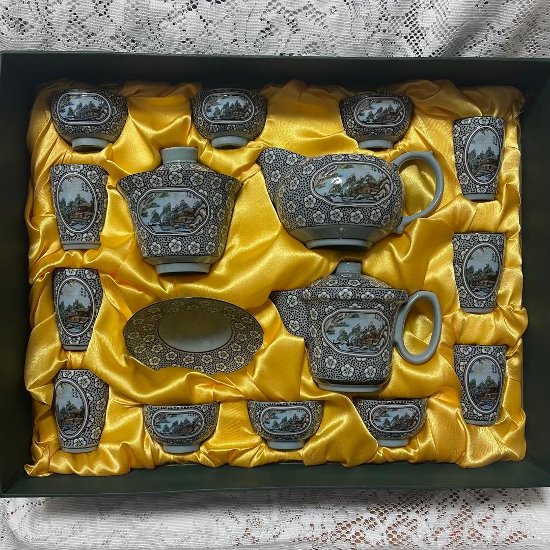 陶器製 茶道具セット 17点 ギフトボックス入り 新品未使用品