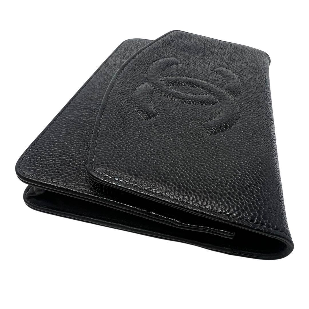 CHANEL シャネル キャビアスキン デカココ チェーンウォレット 長財布