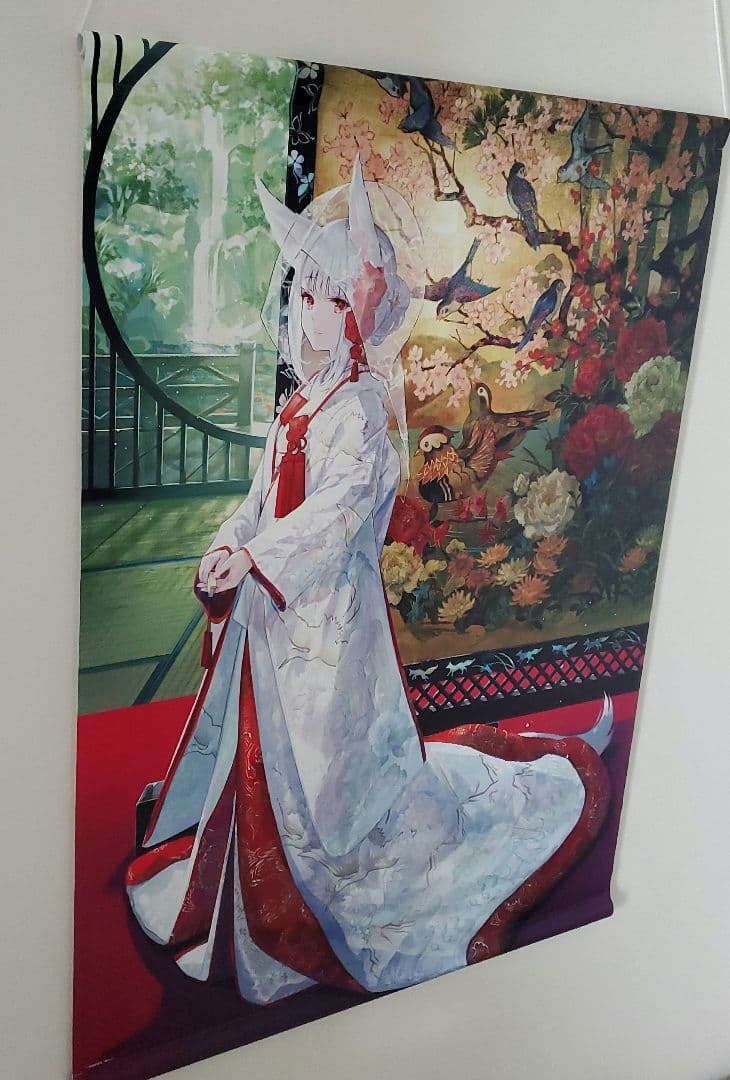 藤ちょこ　絵師100人展　シルキースエードB1タペストリー　『狐の嫁入り』