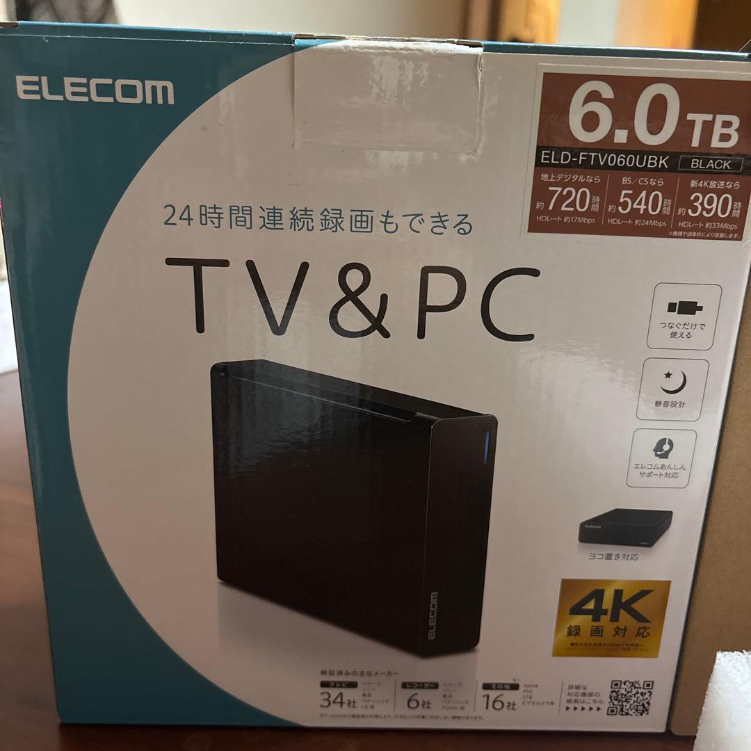 ELECOM 6TB 外付けハードディスク 外付けハードディスク