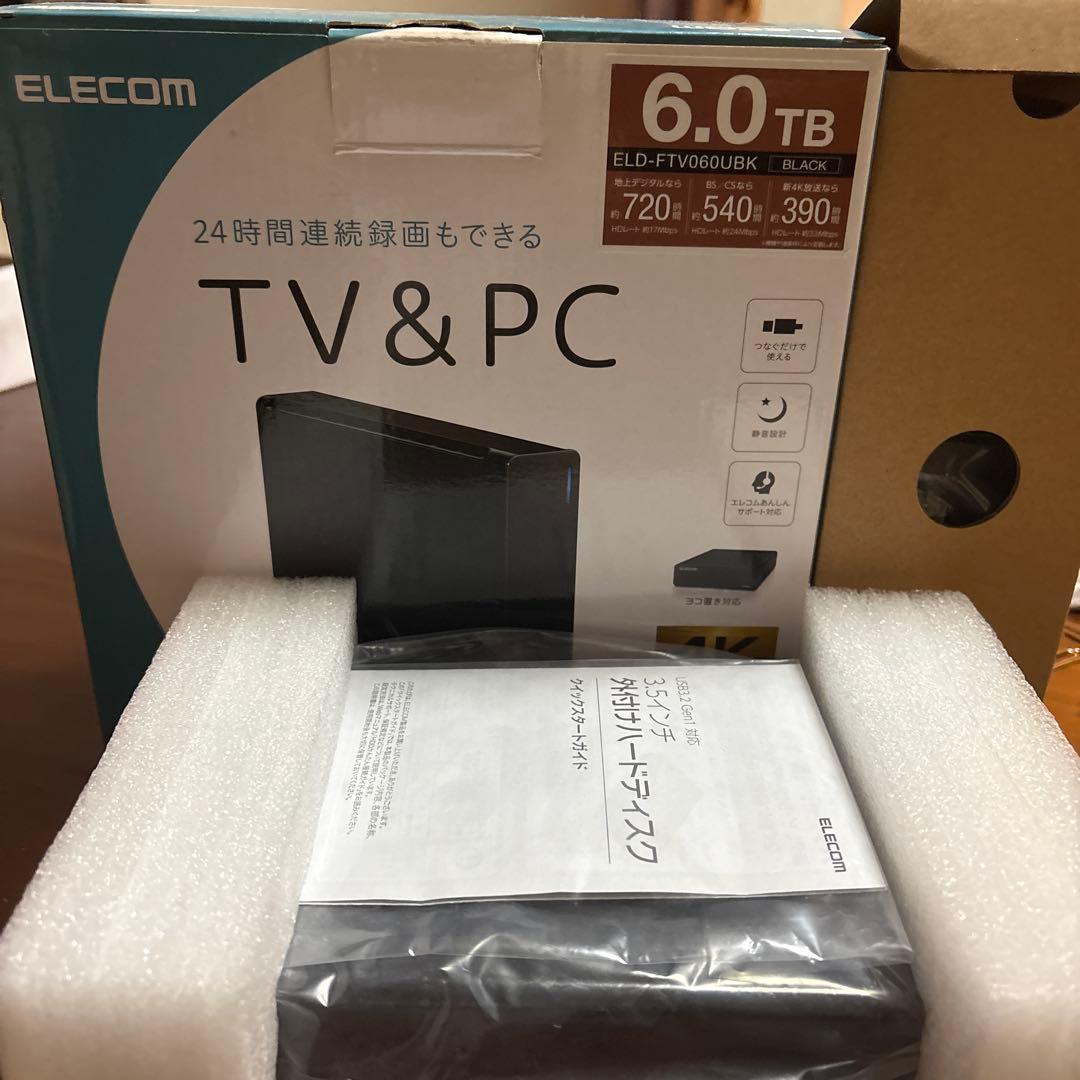 ELECOM 6TB 外付けハードディスク 外付けハードディスク