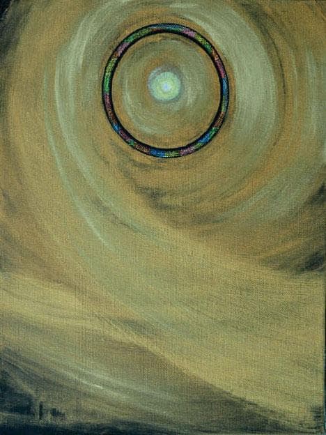 絵画インテリア絵 額付(青緑＋金色の枠) 油絵 F3-G172022 風景 祈り