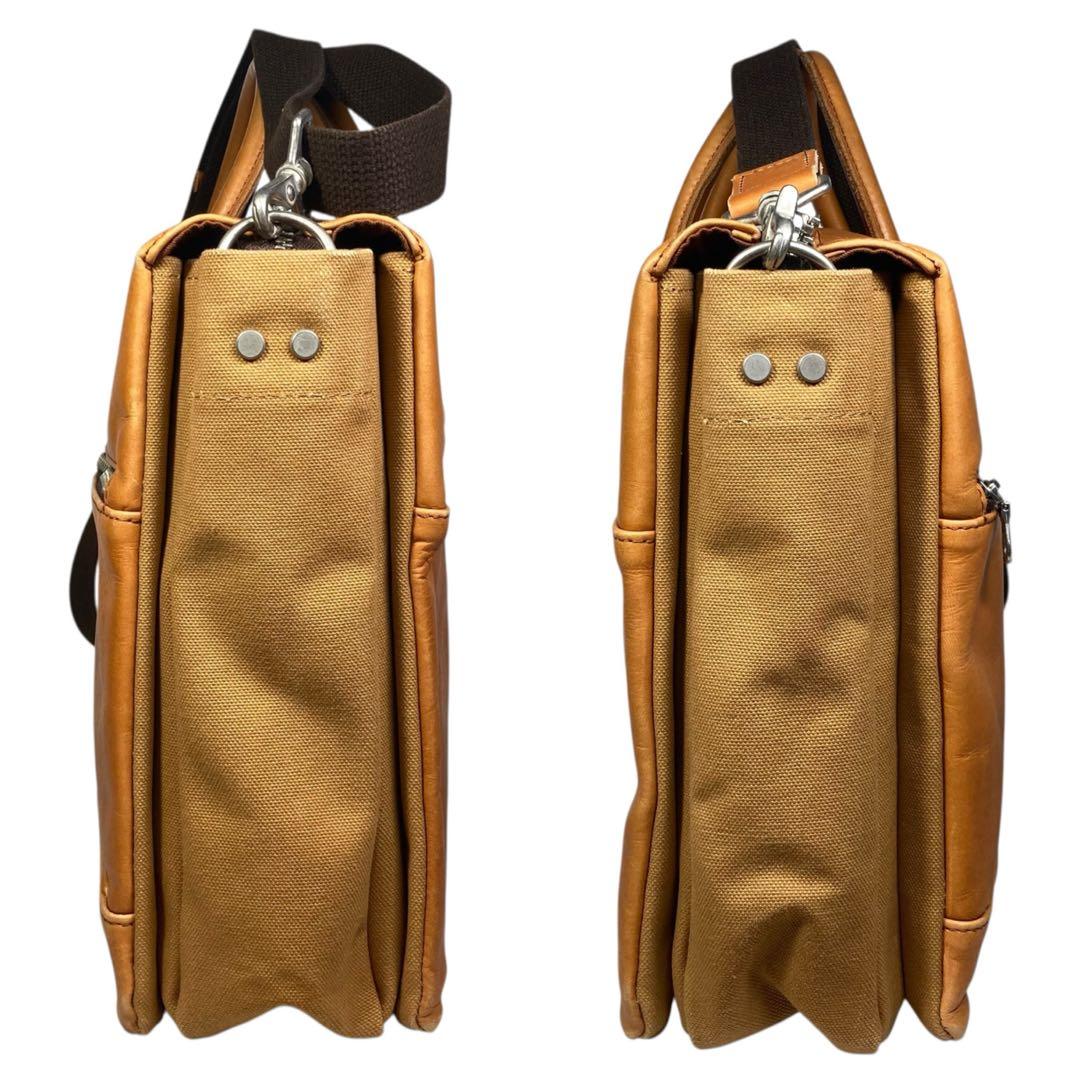 バギーポート 神戸 2way ビジネスバッグ 本革 帆布 A4 キャメル メンズ