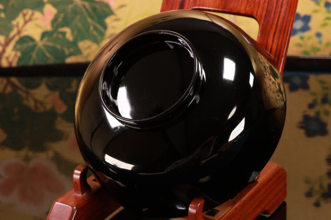 BJ132　時代輪島　加賀蒔絵　鶏図　吸物椀　二客　木製　茶道具 懐石 会席