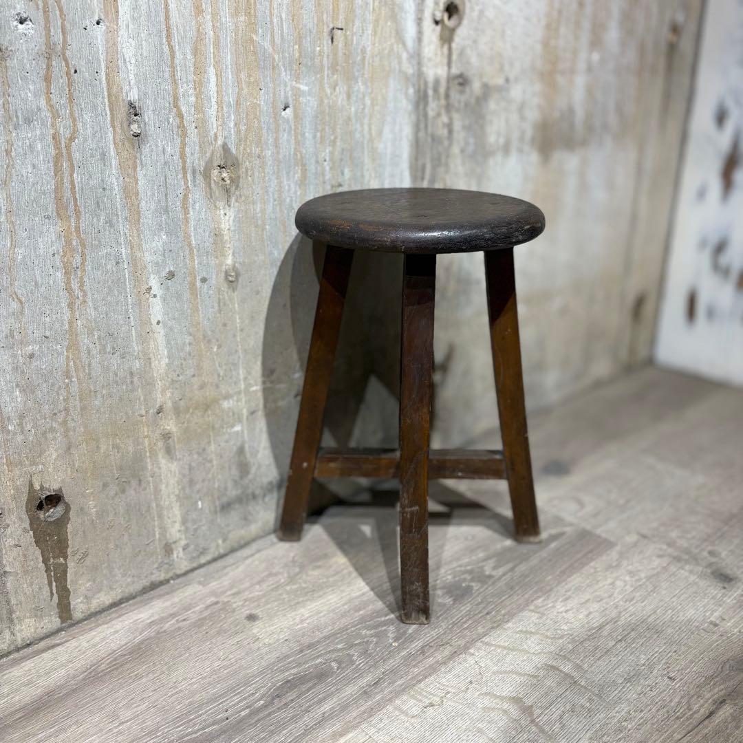 ヴィンテージ　丸スツール　ラウンドスツール　古道具