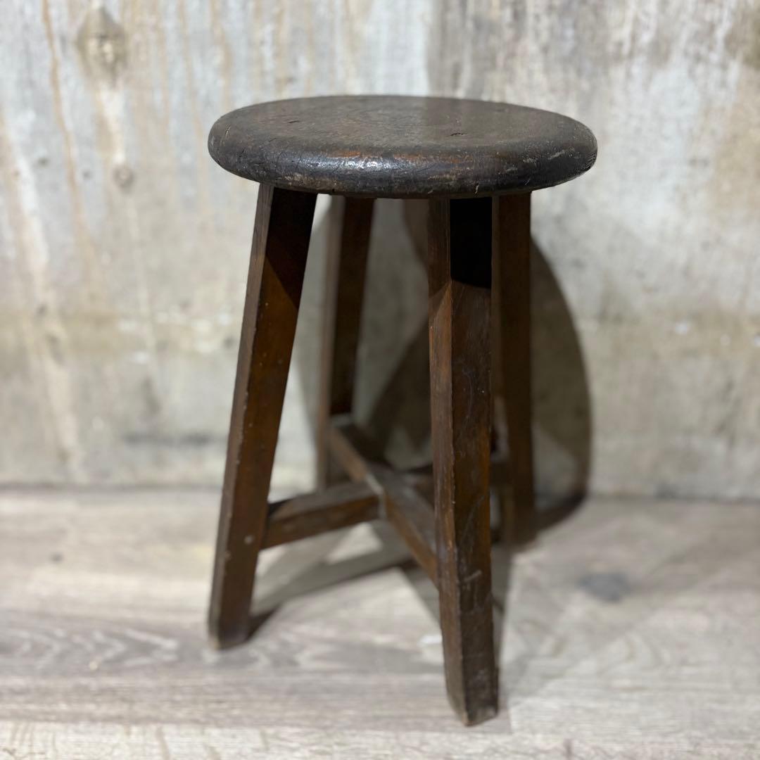 ヴィンテージ　丸スツール　ラウンドスツール　古道具