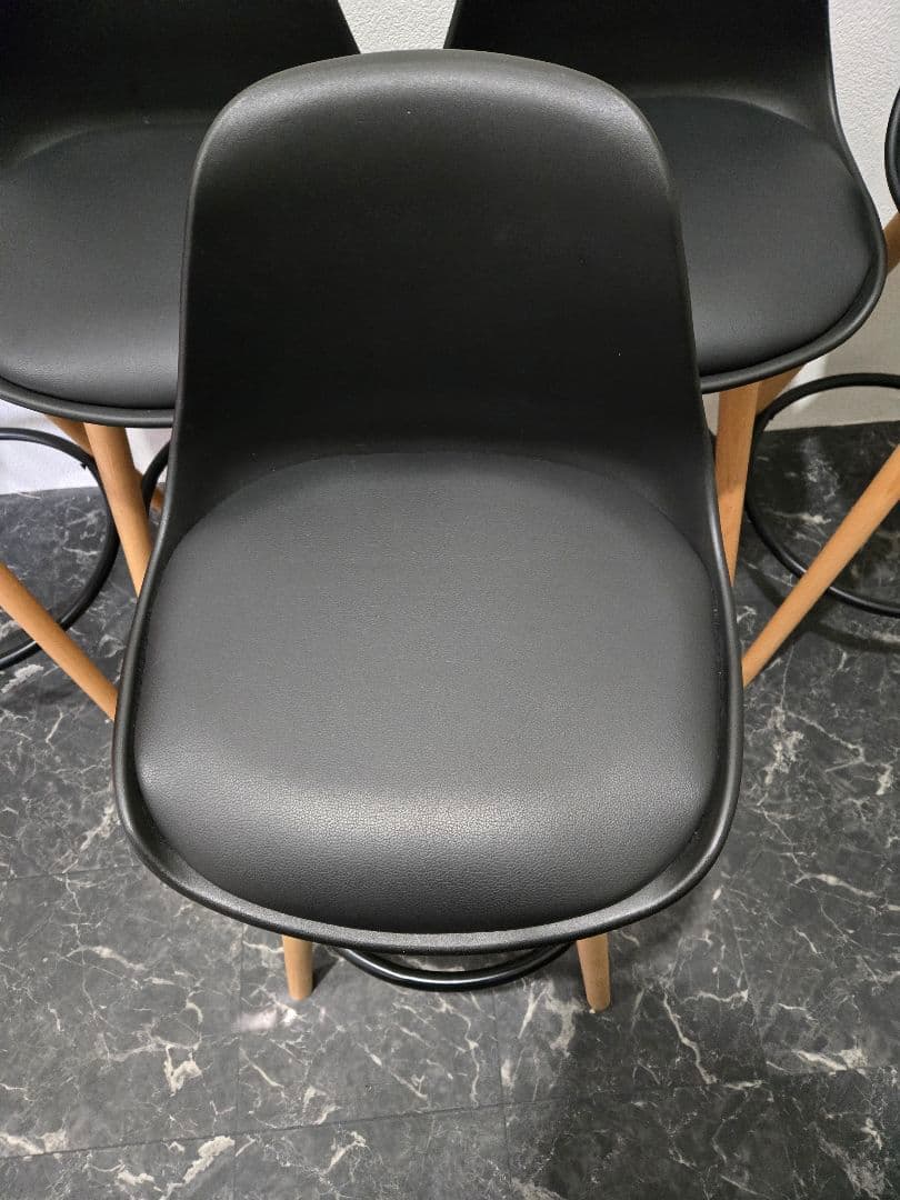 ニトリ カウンターチェア 黒 5セット