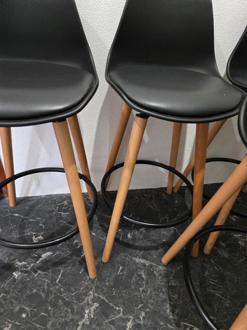 ニトリ カウンターチェア 黒 5セット