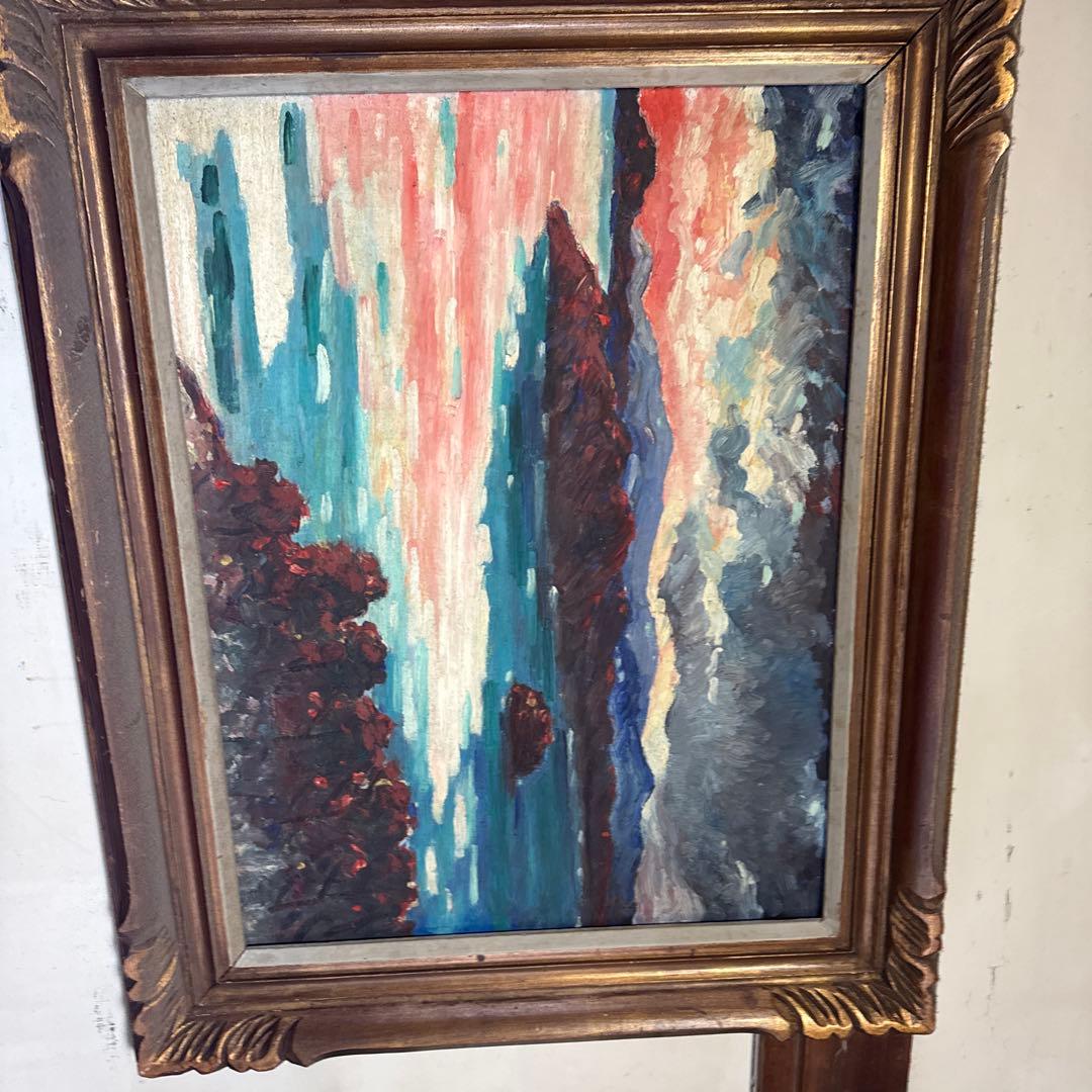 風景画 油彩 装飾フレーム付き