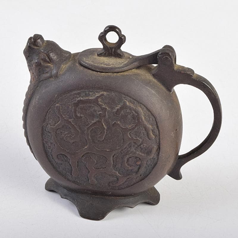 中国　古銅　獣口水滴　在銘　V　R9145