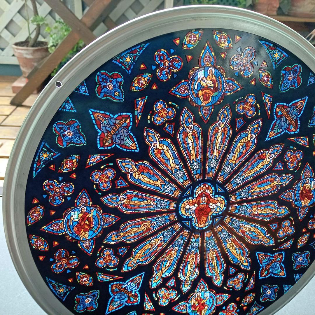 大判セント・ジョン・ザ・ディヴァイン大聖堂ステンドグラス バラ窓グラスマスターズ