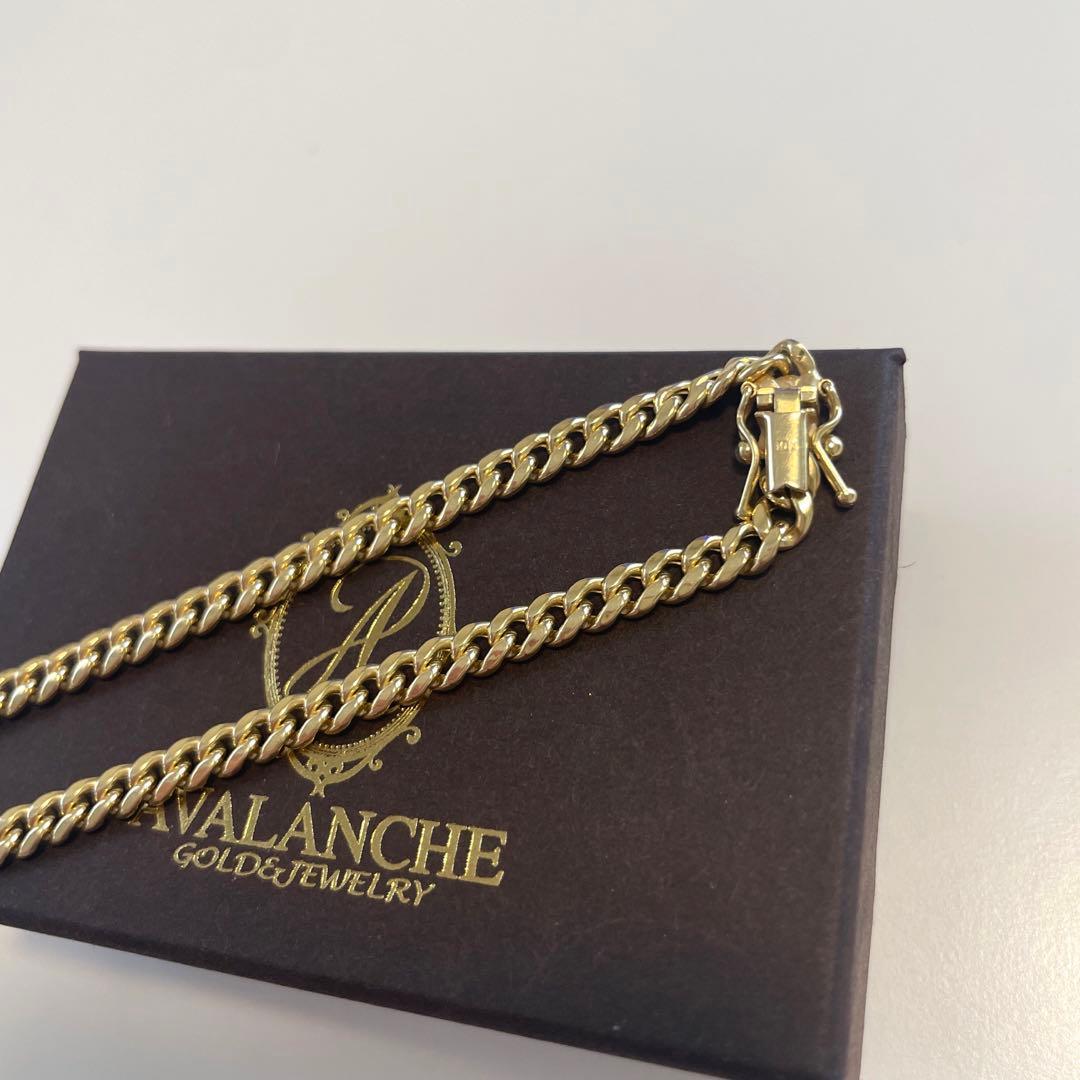 アヴァランチ　10k イエローゴールド　マイアミブレスレット　18cm メンズ