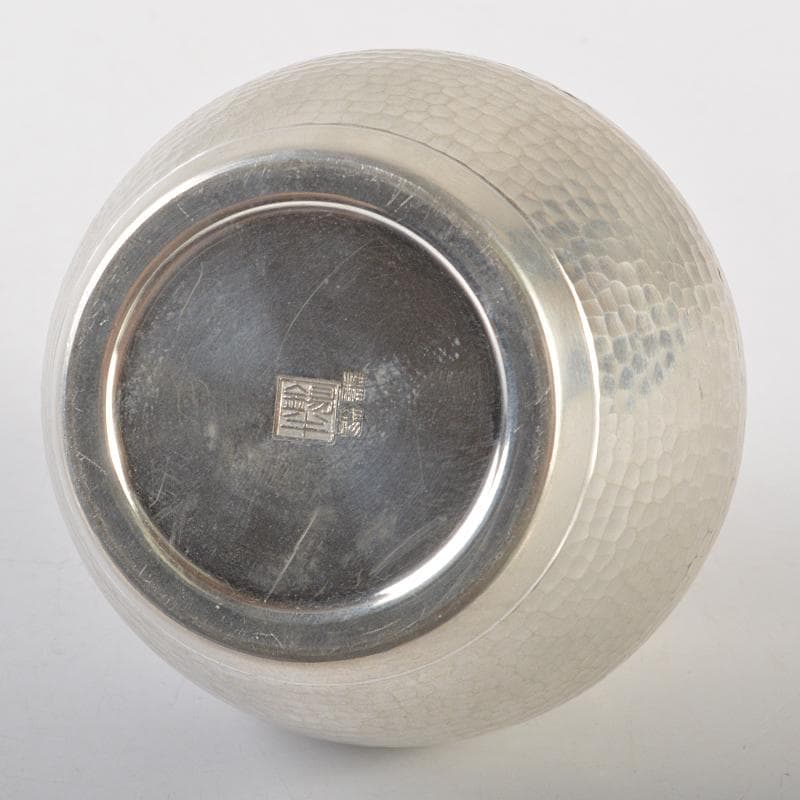 煎茶道具　錫半製　精錫　鎚目　茶壷　茶心壷　約251g　M　R7242