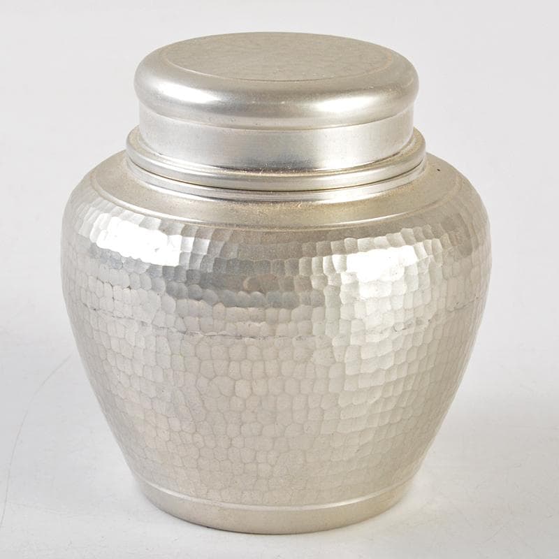 煎茶道具　錫半製　精錫　鎚目　茶壷　茶心壷　約251g　M　R7242