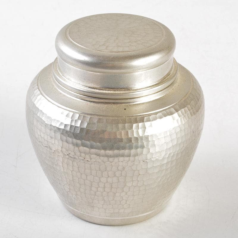 煎茶道具　錫半製　精錫　鎚目　茶壷　茶心壷　約251g　M　R7242