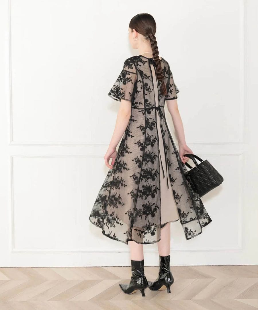 LEJA 花柄バックリボンワンピースセットアップワンピースドレス