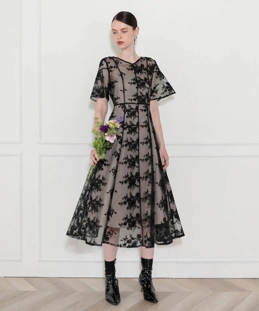 LEJA 花柄バックリボンワンピースセットアップワンピースドレス