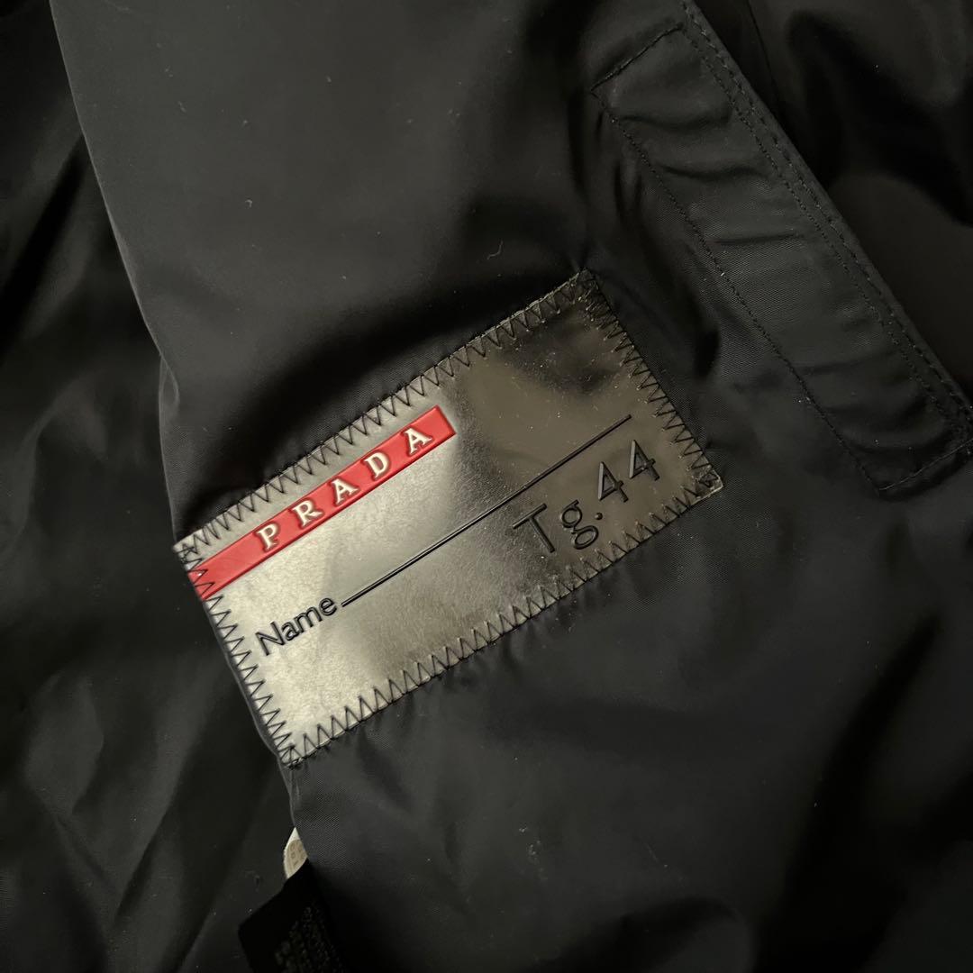 美品 PRADA SPORTS ナイロン 中綿ジャケット ラバーロゴ 黒 44