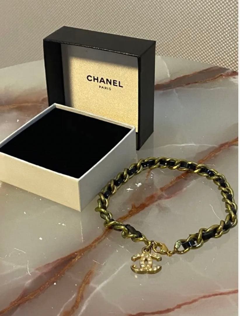 カッペイ 未使用 CHANELシャネル CCダイヤ×チェーン アンクレット