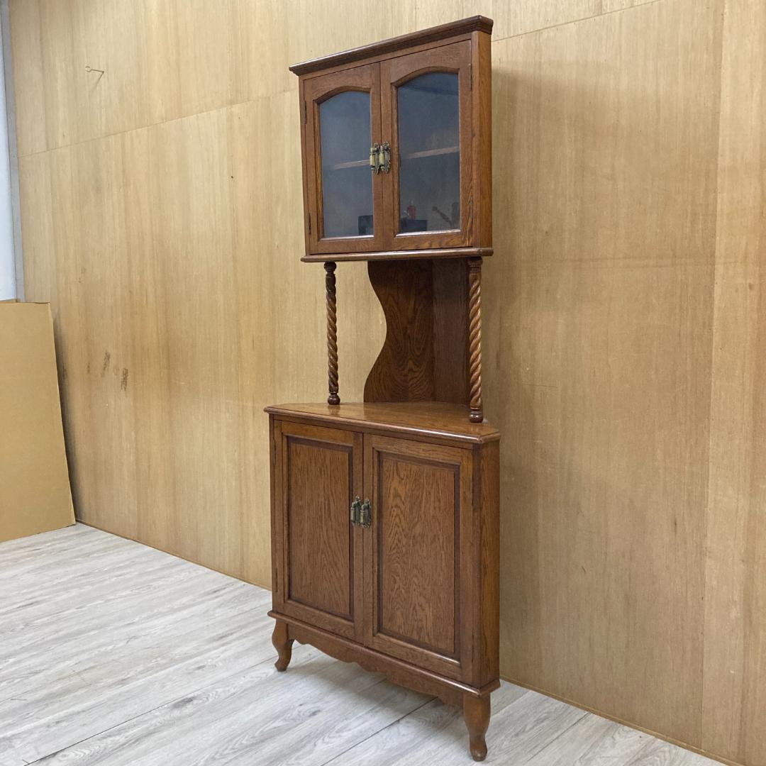 アンティーク　コーナーキャビネット　飾り棚