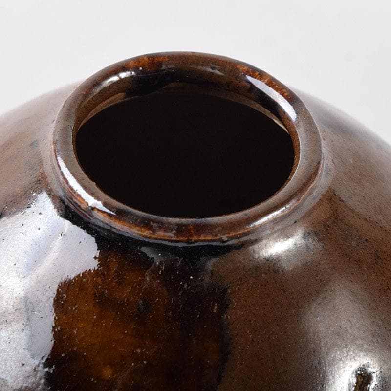 茶道具　尾戸焼　茄子茶入　仕覆付　時代箱　V　8195