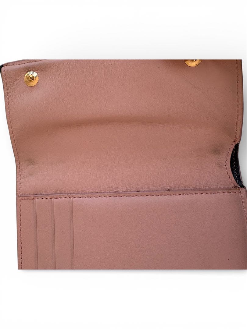 【1/9〜1/12値下げ】LOEWE ピンクベージュ 三つ折り財布