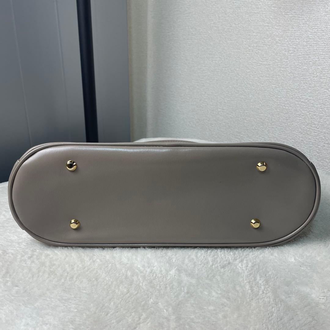 極美品 HAMANO 濱野皮革工芸 ロイヤルモデル フォーマルバッグ グレージュ