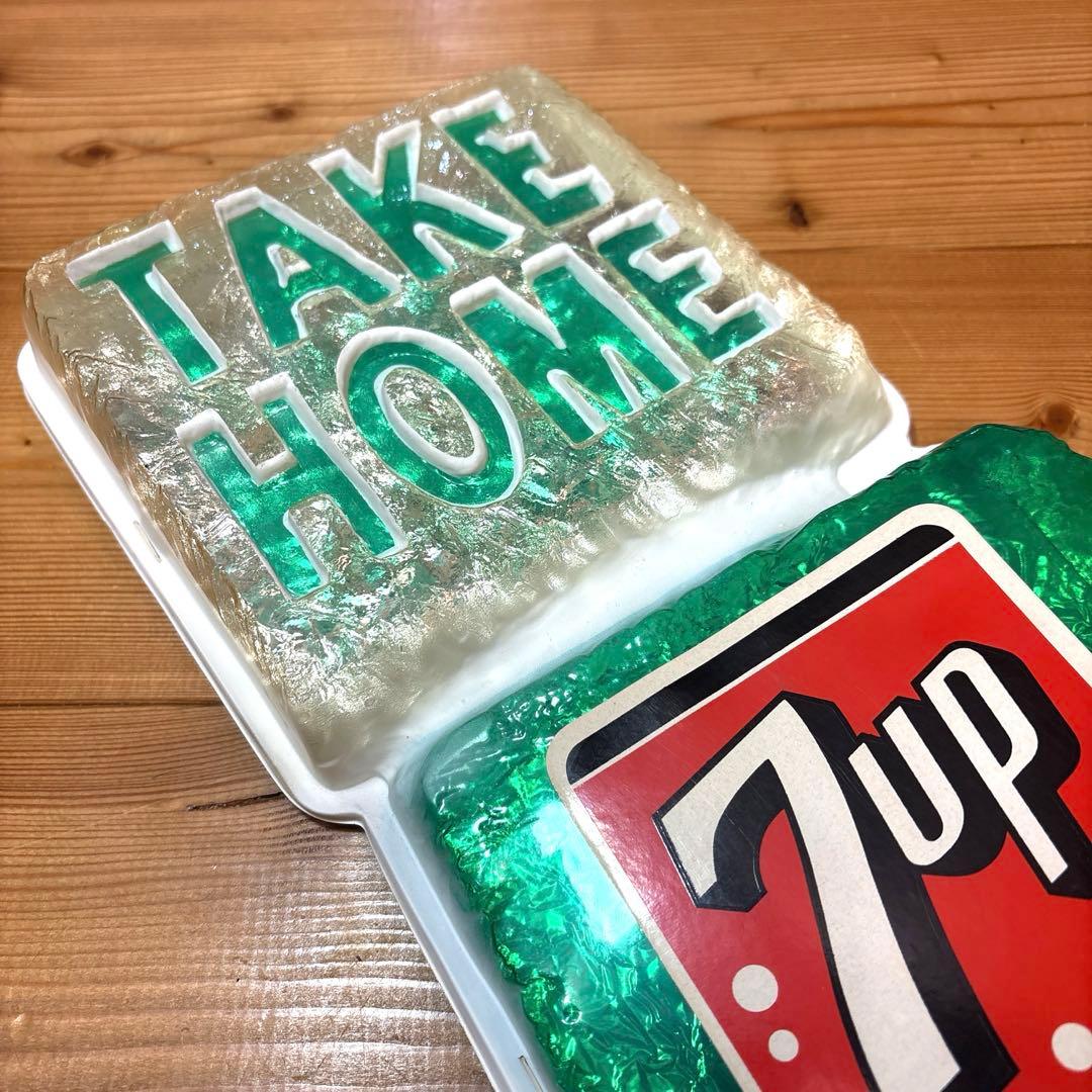 スーパーレア！　1965年　セブンアップ　エンボス　3D氷　看板　ストアサイン