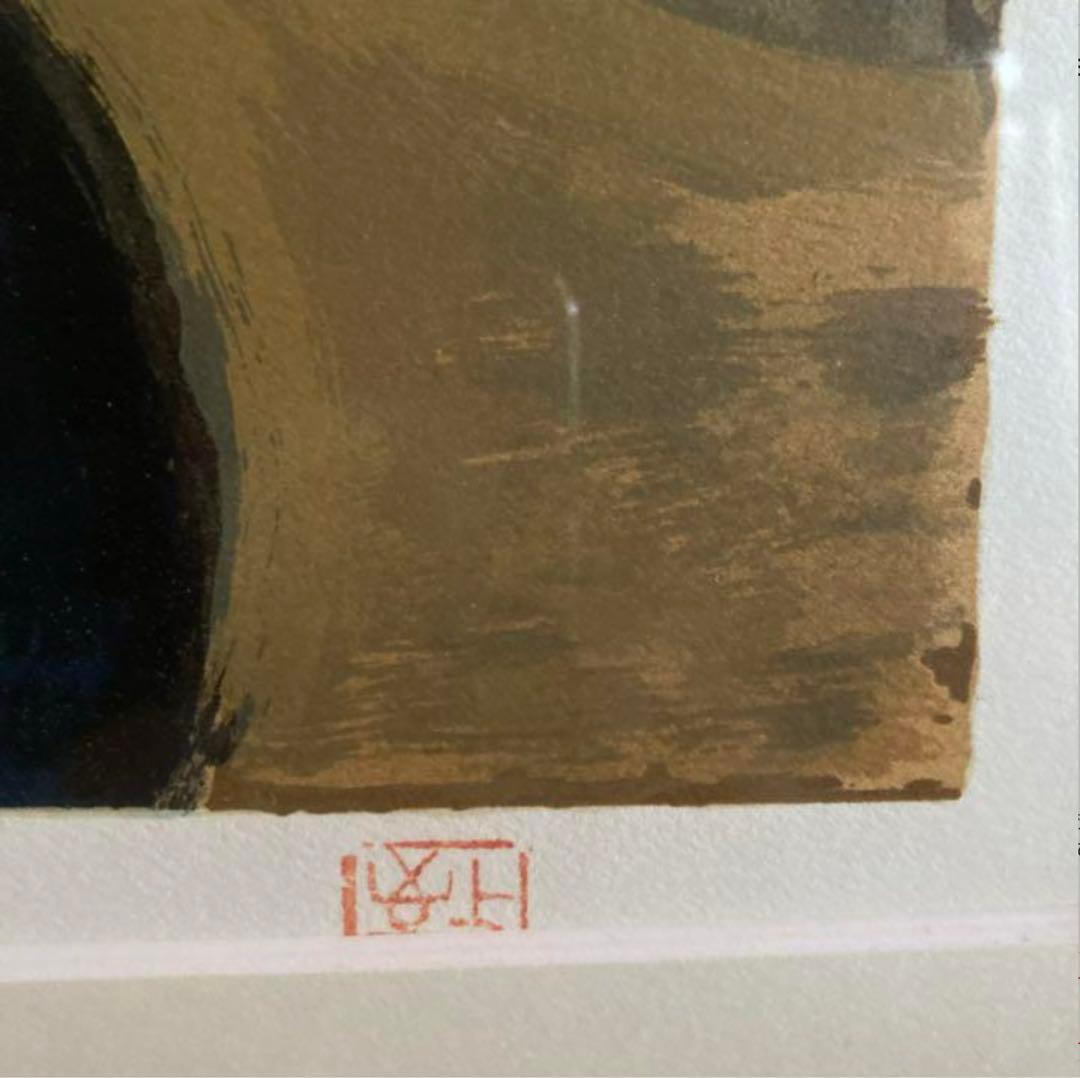 小山敬三　リトグラフ　花　薔薇　92/200 額付き 22.01.23-1