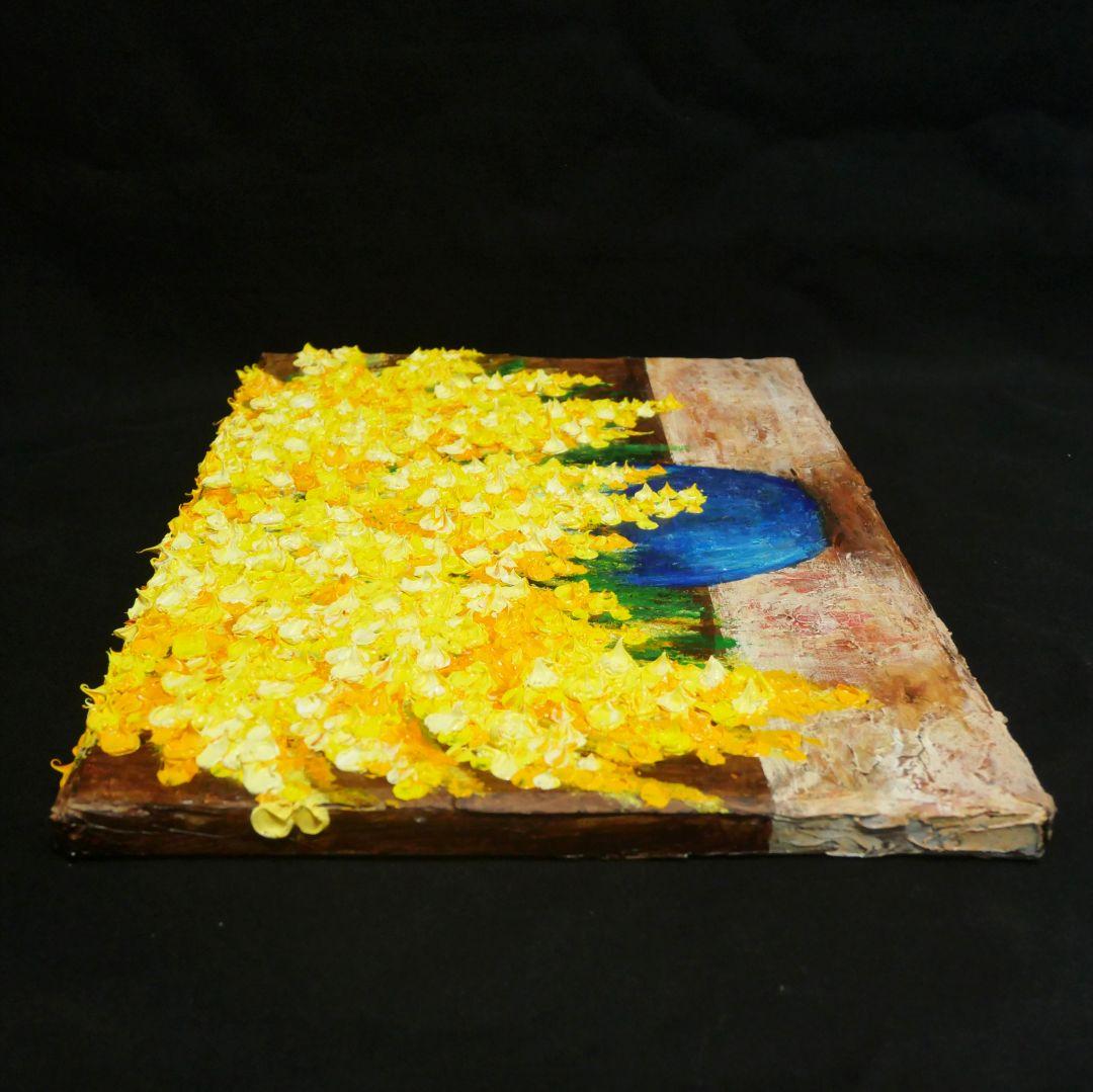 油絵 油彩 油彩画 絵 絵画 【ミモザ】F4号