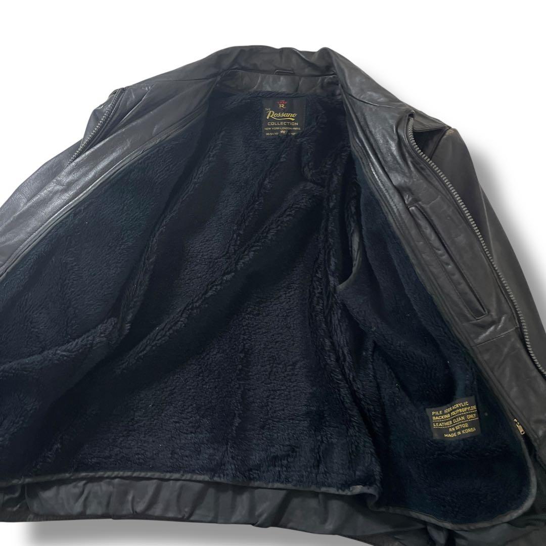 90s Rossano レザージャケット ライダース ボアライナー付 古着