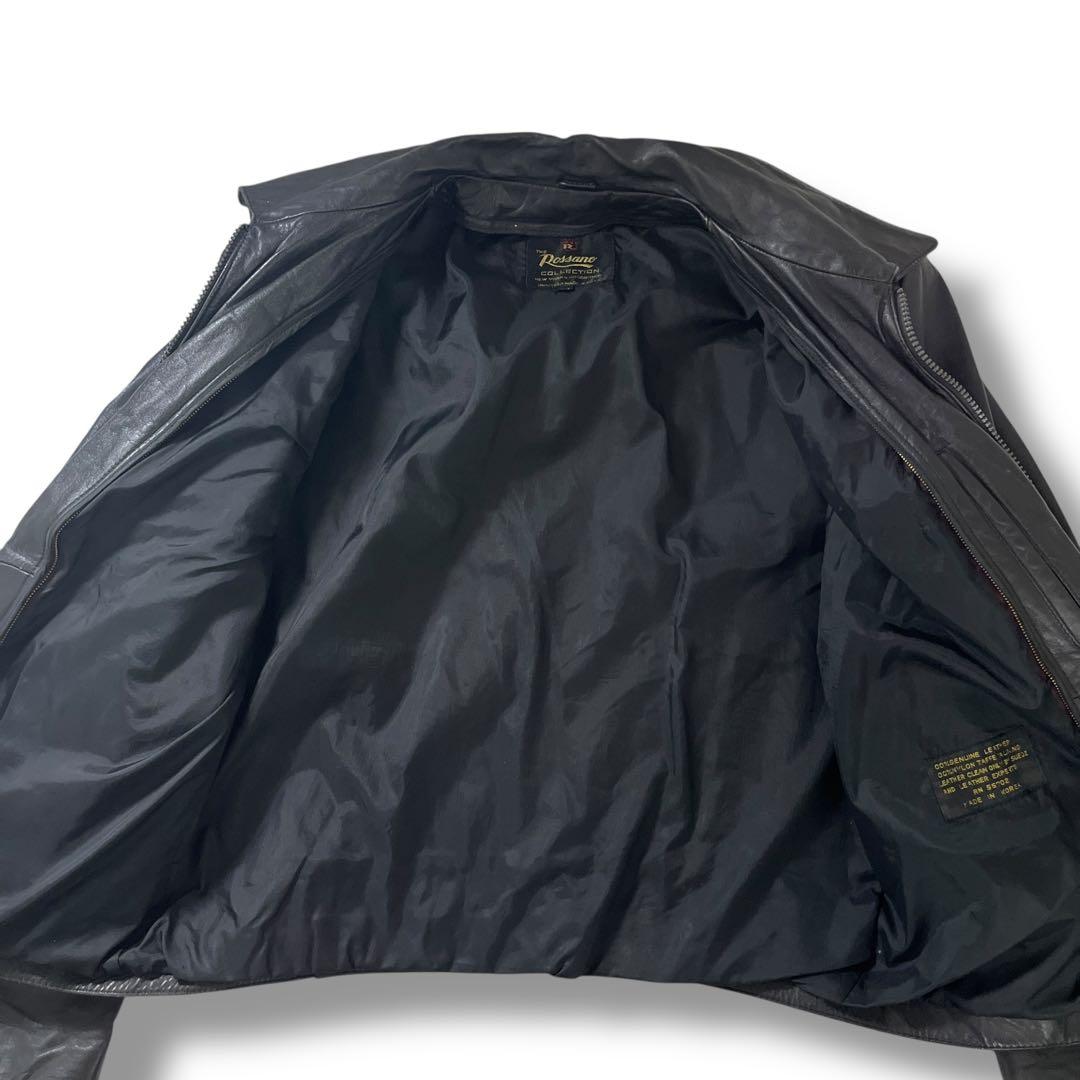 90s Rossano レザージャケット ライダース ボアライナー付 古着