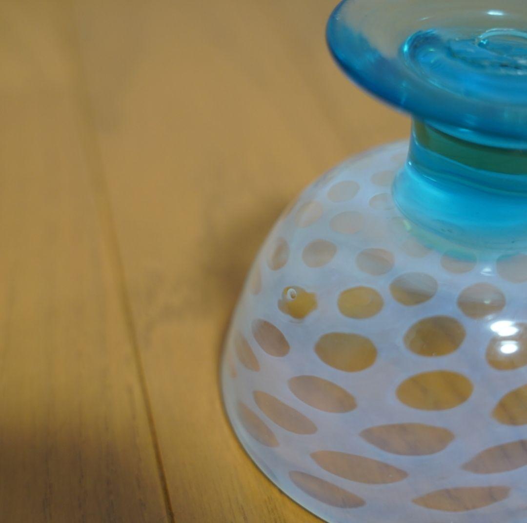 【美品】青と白の氷コップ