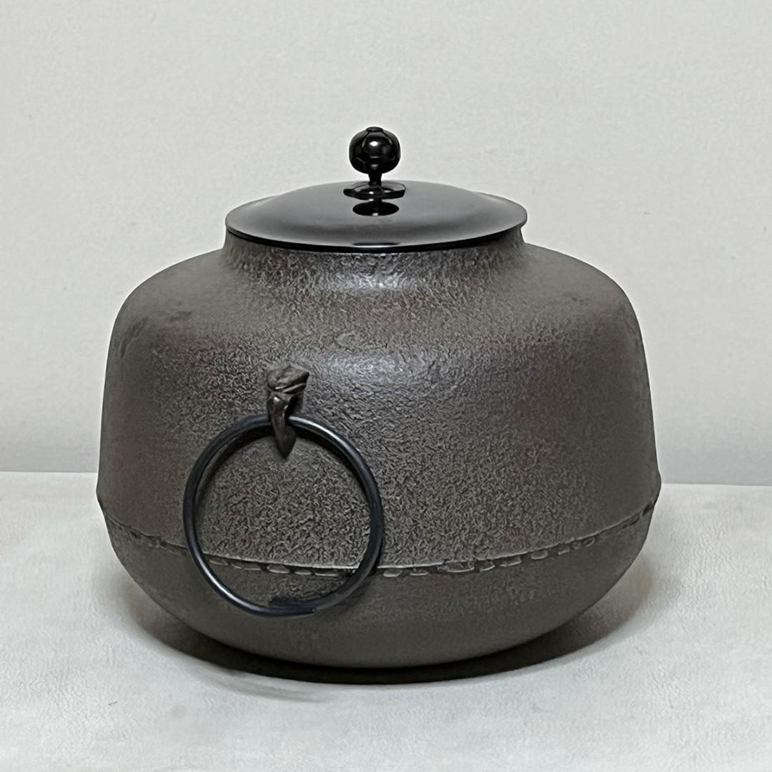 高橋敬典 阿弥陀釜 共箱 茶釜 茶道具 【k3639】
