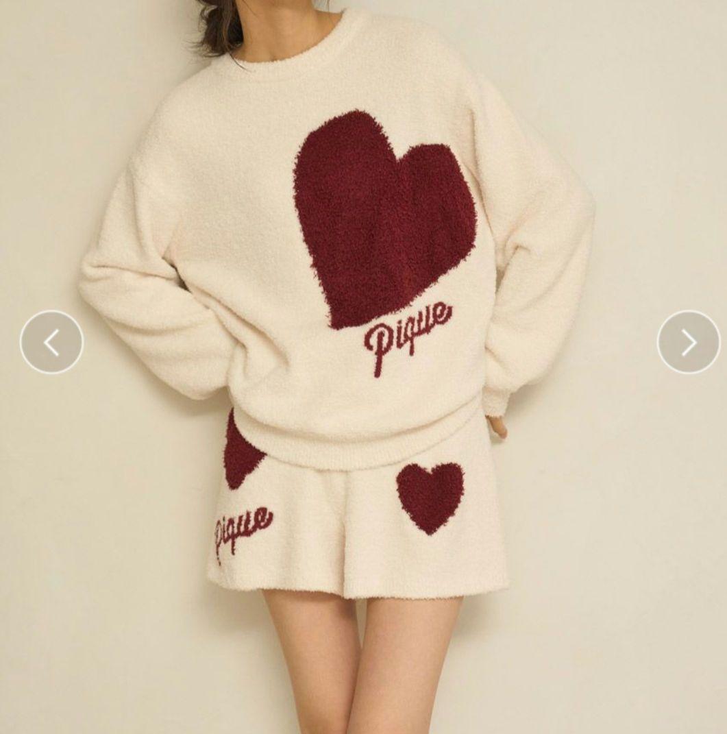 gelato pique ハートジャガードプルオーバー&ショートパンツセット