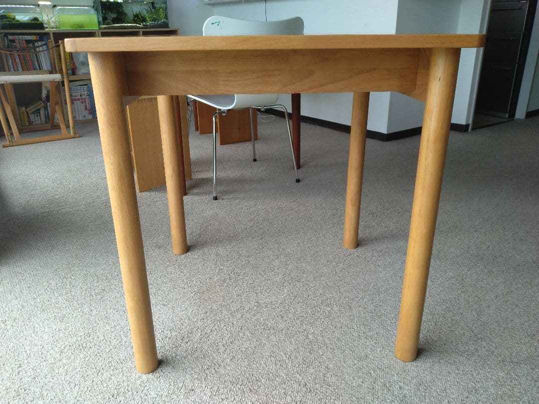 【美品】MUJI無印良品 木製テーブル70×70cm ラバーウッド材ナチュラル