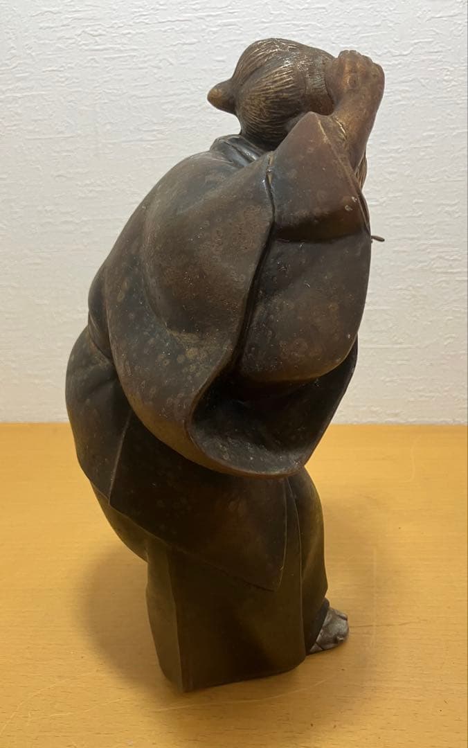 【置物】高砂人形 瑞穂 翁 嫗 日本人形 飾り 長寿 夫婦円満 縁起物 金属製