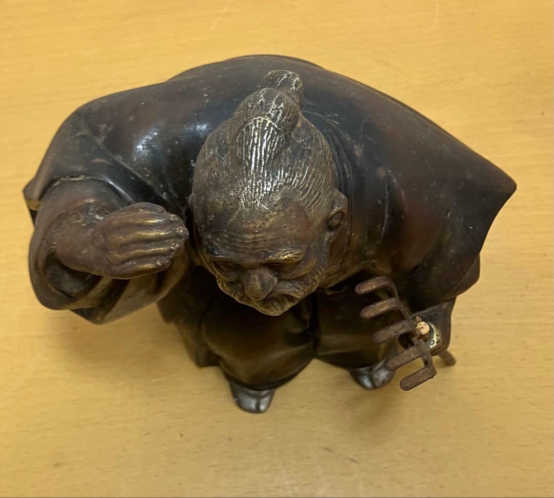 【置物】高砂人形 瑞穂 翁 嫗 日本人形 飾り 長寿 夫婦円満 縁起物 金属製